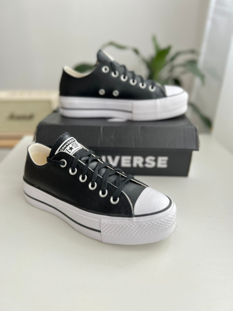 Trampki skórzane na platformie Converse roz. 37 czarne jak nowe!